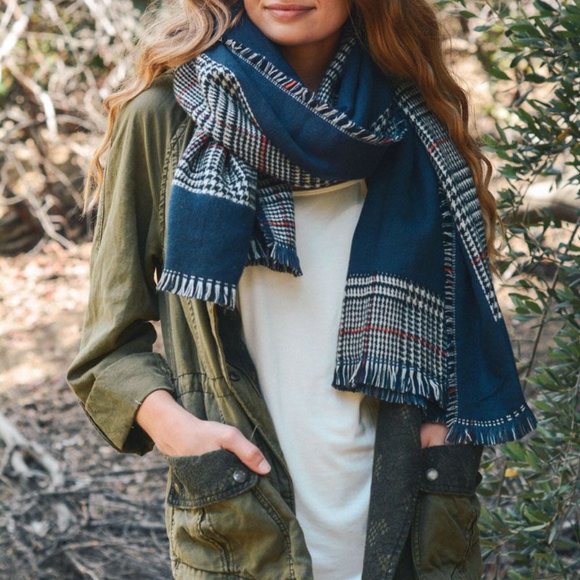 Reversible Tartan Plaid Oversized Blanket scarf - Picture 3 of 6